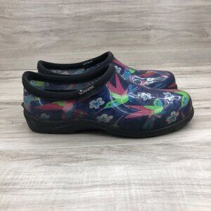Sloggers Rain Garden Shoes Womens 9 Blue Multicolor Slip On Outdoor Shoes